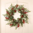 thumbnail image 3 of Monstrate Guirnalda de frutas rojas con hojas de eucalipto de Navidad, colgante para puerta colgante de verduras, decoración interior, guirnalda Kits de decoración para fiestas, 3 of 6