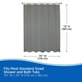 thumbnail image 2 of Kenney Medium Weight PEVA Shower Curtain Liner, 70" W x 72" H, Gray, 2 of 7