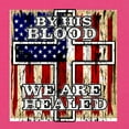 thumbnail image 2 of Wild Bobby, By His Blood We Are Healed Inspirational/Christian Ladies Racerback Tank Top, Raspberry, X-Large, 2 of 5