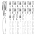 thumbnail image 1 of TFixol Aluminum Gutter Snow Melting Cable Clips and Spacers Set - 24 Hooks & 24 Clips for Heating Cable Installation, 1 of 5