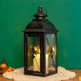 thumbnail image 2 of Vintage Outdoor Candle Lantern, Metal Candle Holder with Tempered Glass (Black), 2 of 8