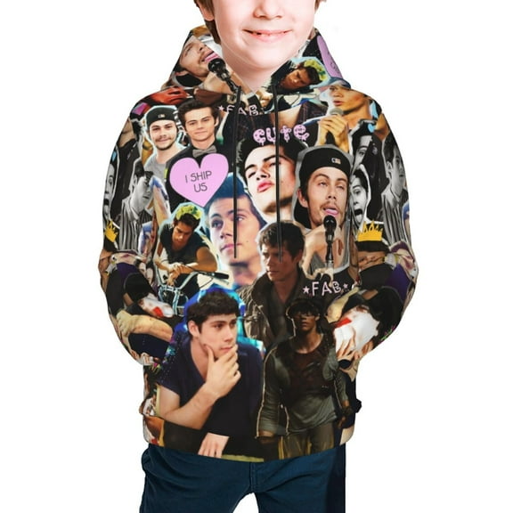 Dylan O'Brien Kids' Hoodie 3D Print Sweatshirt Soft Pullover Hooded with Big Pockets Fans Gifts for Boys or Girls Small