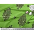 thumbnail image 2 of Soimoi Green Cotton Voile Fabric Leaves & Floral Block Fabric Prints By Yard 42 Inch Wide, 2 of 3