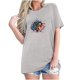 thumbnail image 1 of Camisetas de Manga Corta para las Mujeres Día de la Independencia Impresión Básica Camiseta de Verano, Cuello Redondo Casual Camiseta Blusa, 1 of 4