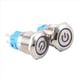 thumbnail image 5 of 5 Piezas Interruptor de Botón de Metal 12v 19mm Lámpara de Anillo Símbolo de Encendido Luz LED Impermeable Reinicio de Bloqueo Automático con Conector, 5 of 5