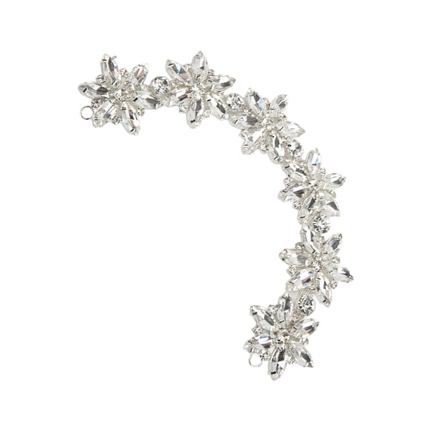 Aplique de cadena de diamantes de imitación, cadena de diamantes de imitación de cintura práctica, brillante, deslumbrante, hermosa, para decoración de prendas de vestir, regalos, seis flores