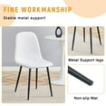 thumbnail image 2 of Noble House Luxury 34.5" Dining Chairs, Linen-Cotton Upholstery, Black Metal Legs, High Resilience, White, Set of 4, 2 of 10
