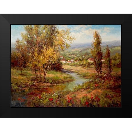 Hulsey 14x12 Black Modern Framed Museum Art Print Titled - Villas On the River