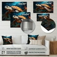 thumbnail image 4 of Designart "Geometric Aquatic Turtle Wanderer II" Animals Metal Art Print, 4 of 5