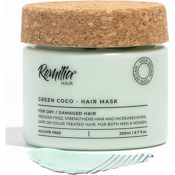 Mascarilla capilar acondicionador profundo con aceite de coco, té verde, aguacate y aceite de ricino Remilia Hair