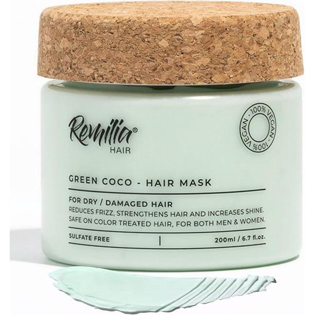 Mascarilla capilar acondicionador profundo con aceite de coco, té verde, aguacate y aceite de ricino Remilia Hair