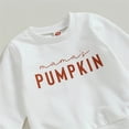 thumbnail image 5 of Infant Kids Two-Piece Outfit Long Sleeve Pumpkin Letter Print Sweatshirt With Solid Color Pants Infant Boy Outfits Kids Clothes Size 6-12 Months, 5 of 8