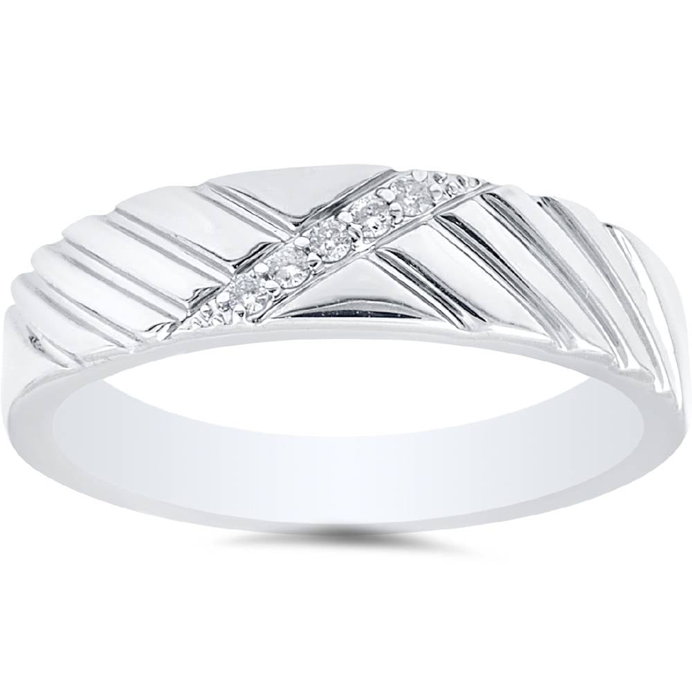 Pompeii 3 Men s 14K White Gold Diamond Wedding Ring