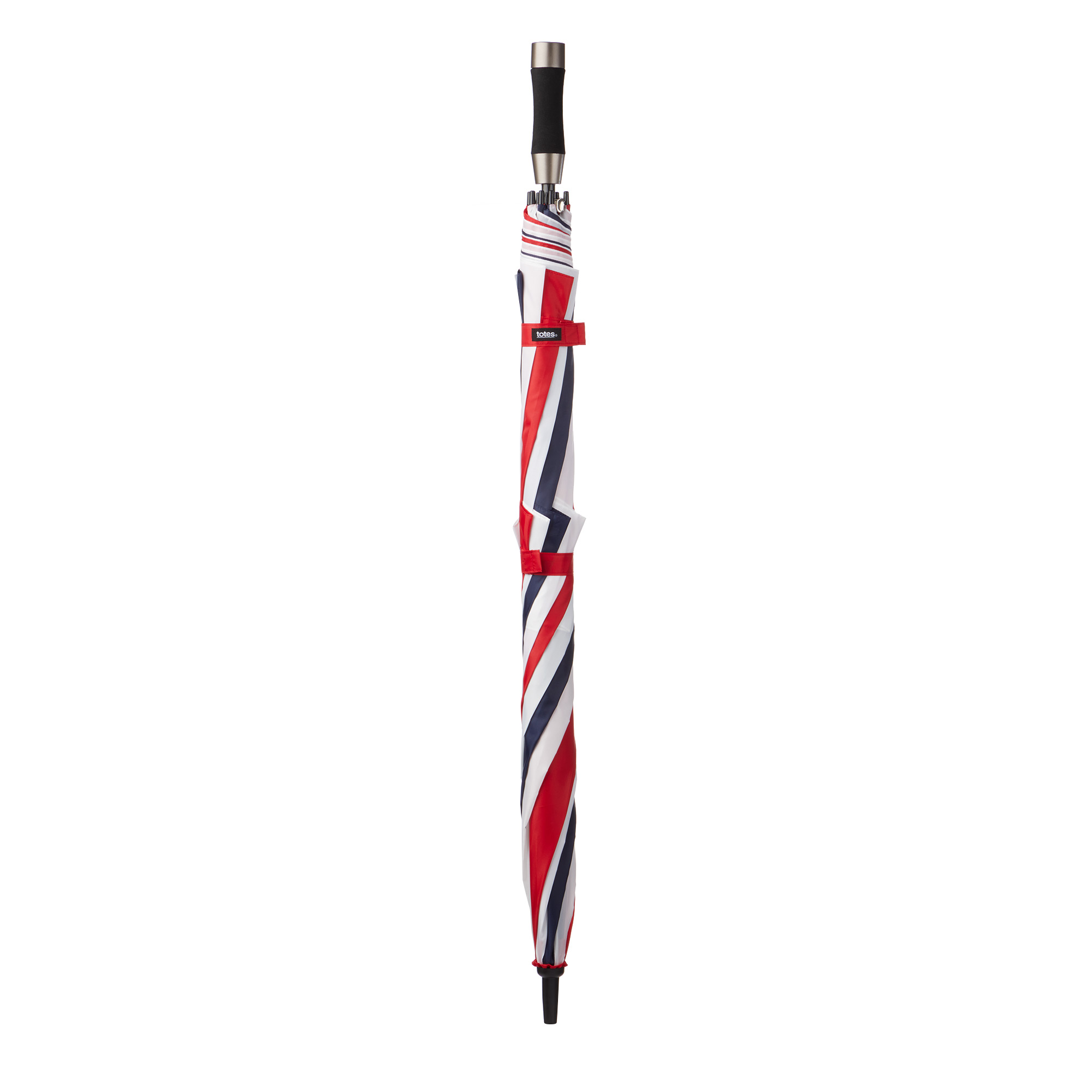 Totes Vented Auto Open Stormbeater Golf Stick Umbrella With SunGuard®, Patriotic White/Navy/Red