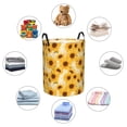 thumbnail image 6 of Daiia Vintage Marble Pattern Sunflower Round Laundry Basket with Handles Thickened Waterproof Circular hamper,Dirty Clothes Storage Basket for Bedroom,Bathroom,College Dorm-Medium, 6 of 8