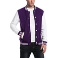 thumbnail image 2 of Men's  Varsity Jacket Causal Slim Fit Cotton Letterman Baseball Bomber Jackets, 2 of 10