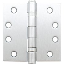 Commercial Grade Ball Bearing Hinge, 4-1/2 Inches, Square Corner, .134 Gauge, Satin Chrome by Stone Harbor Hardware