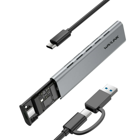 8TB SSD Enclosure, 10Gbps USB to NVMe PCI-E & SATA SSD Case, with UASP Trim for M-Key/B M Key SSD