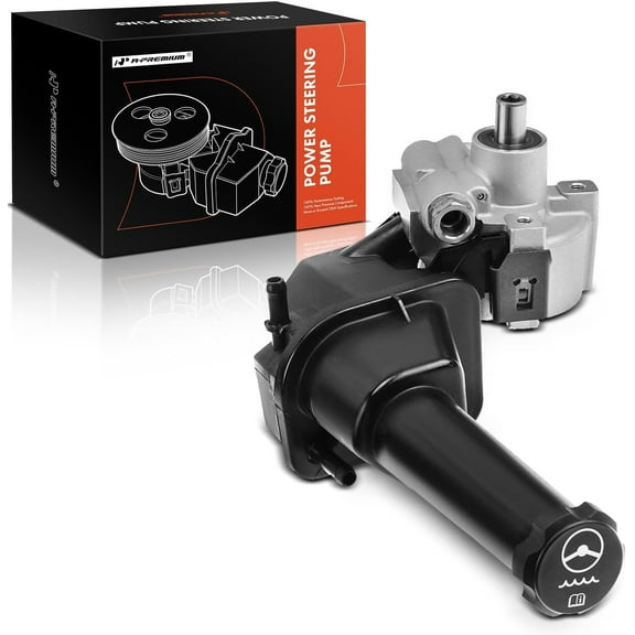 A-Premium Power Steering Pump with Reservoir Compatible with 2011-2015 Chevy Silverado 2500HD/3500HD GMC Sierra 2500HD/3500HD V8 6.0L Naturally Aspirated