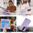 thumbnail image 4 of ELEHOLD For Samsung Galaxy S22 Phone Case Leather Crossbody Zipper Card Wallet Flip Case Kickstand Cover, with Ring Holder,Full Body Protection-Violet, 4 of 7