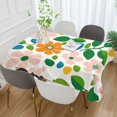 thumbnail image 2 of Yayeee Tablecloths 60" x 60" Rectangle Wrinkle Resistant Party Table Cover, Retro Orange Floral, 2 of 8