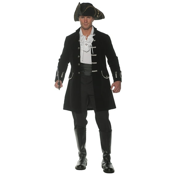 Underwraps Frock Coat Men's Victorian Black Costume Jacket - One Size Male