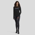 thumbnail image 4 of Women's WEAR by Erin Andrews x Gracie Hunt Black Seattle Seahawks Mesh Panel Long Sleeve T-Shirt, 4 of 6