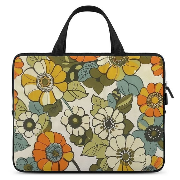 JRXY Flower Pattern Neoprene Laptop Sleeve Carrying Bag Diving Fabric Tablet Cover 10inch