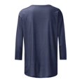 thumbnail image 4 of Active Tops Women Short Sleeve Athletic Tops Loose Womens Tops Neck Tee Shirt Women Running Shirt Womens Short Sleeve Raglan Tee Women Running Long Sleeve Women Thin Long Sleeve Blue XL, 4 of 5