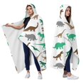 thumbnail image 2 of Wearable Blanket,Colorful Dinosaurs Silhouettes Pattern Hooded Wearable Flannel Blanket for Adults & Teens,Winter Poncho Shawl Wrap Cape Cozy Anti-Pill,60"x80", 2 of 5