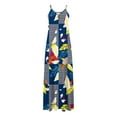 thumbnail image 4 of CEHVOM Robes d'Été pour Femmes Décontractées Boho Imprimées à Bretelles Anneau Plage Longue Robe Maxi avec Poches, 4 of 5