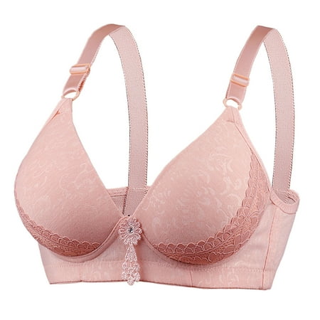 

Hfyihgf On Clearance T Shirt Bras for Womens Full Cup Seamless Wirefree Push-up Bralette Bra Lace Floral Unpadded Wireless Comfortable Everyday Bras(Pink S)