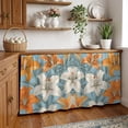 thumbnail image 3 of Lily Flower Cabinet Curtain 28"Wx51"L,Dustproof Storage Cabinet Curtain with Self Adhesive Tape,White Orange Blooms Floral Watercolor Blue Tall Pantry Cover Drape for Kitchen,Utility Closet, 3 of 9