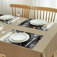 thumbnail image 3 of Black White Gold Marble Pattern Summer Placemats Table Placemats Set Of 4-Linen Kitchen Washable Placemats Table Mats 11.8"x17.7" Non-Slip Heat Resistant, 3 of 6