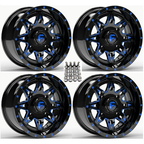 Fuel Lethal ATV Wheels Blue/Black 15" Sportsman RZR Ranger