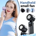 thumbnail image 2 of Forced Cooling Semiconductor Handheld Fan, Robust 2400mAh Turbo Ice Compress Fan, Sturdy Resilient 90° Foldable Neck Fan with Digital Display, Gray/White/Purple, 2 of 10