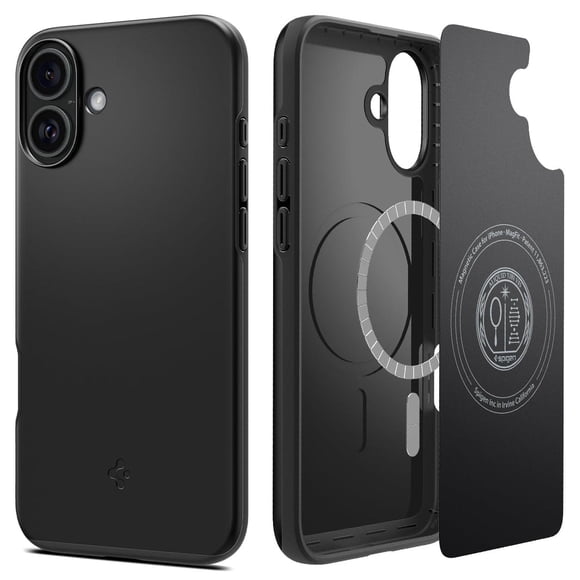 Funda iPhone 16 Spigen Negro MagFit de Ajuste Fino diseñada para Apple
