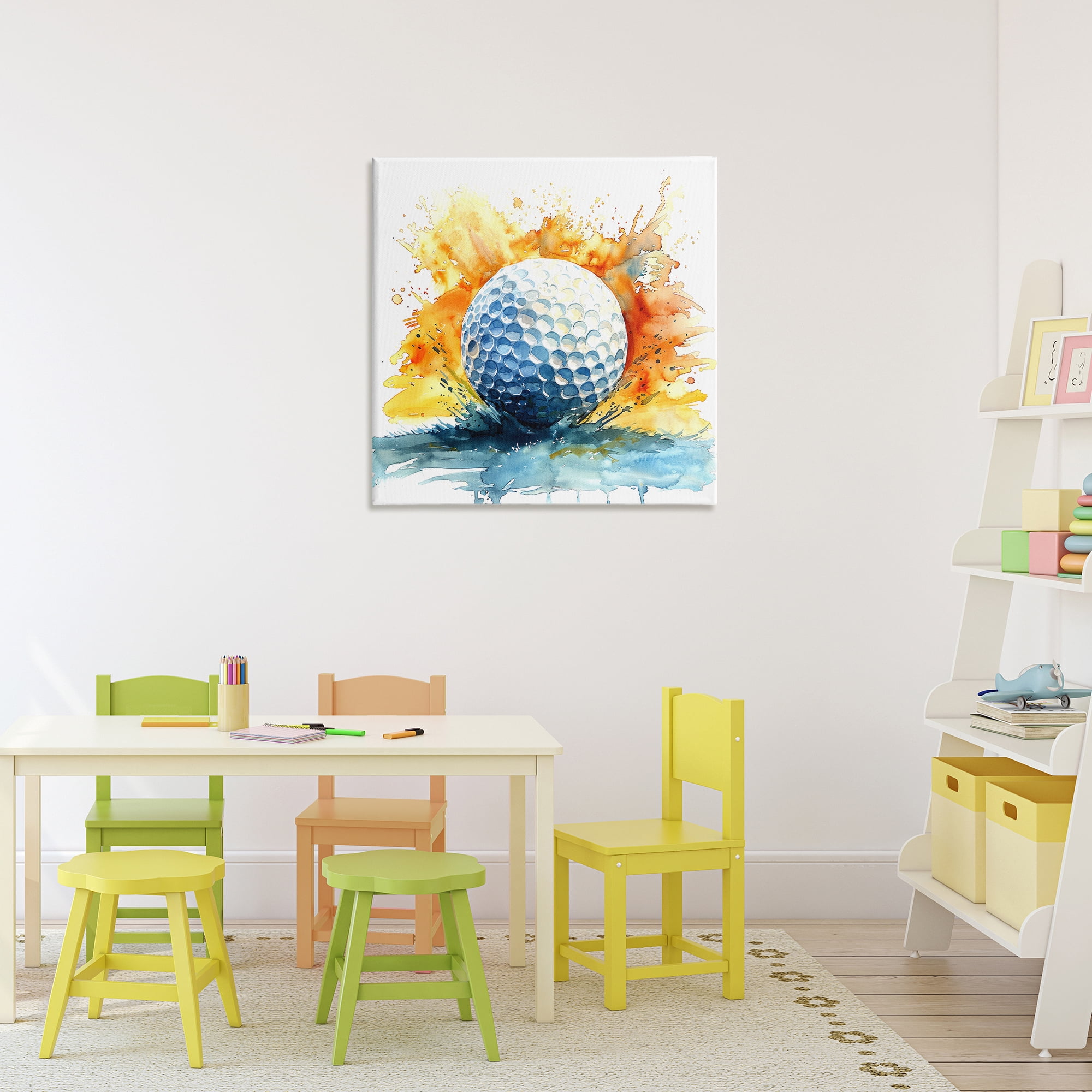 Stupell Industries Golf Splash Watercolor Burst Canvas Wall Art, design by LSR Design Studio