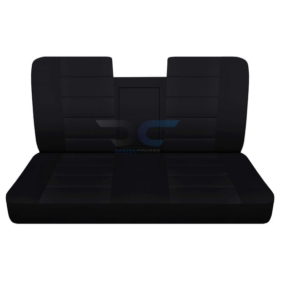 Fits 1987-1991 Ford F150 Cotton Seat Covers(Bench w/open Armrest Molded HR):Solid Black