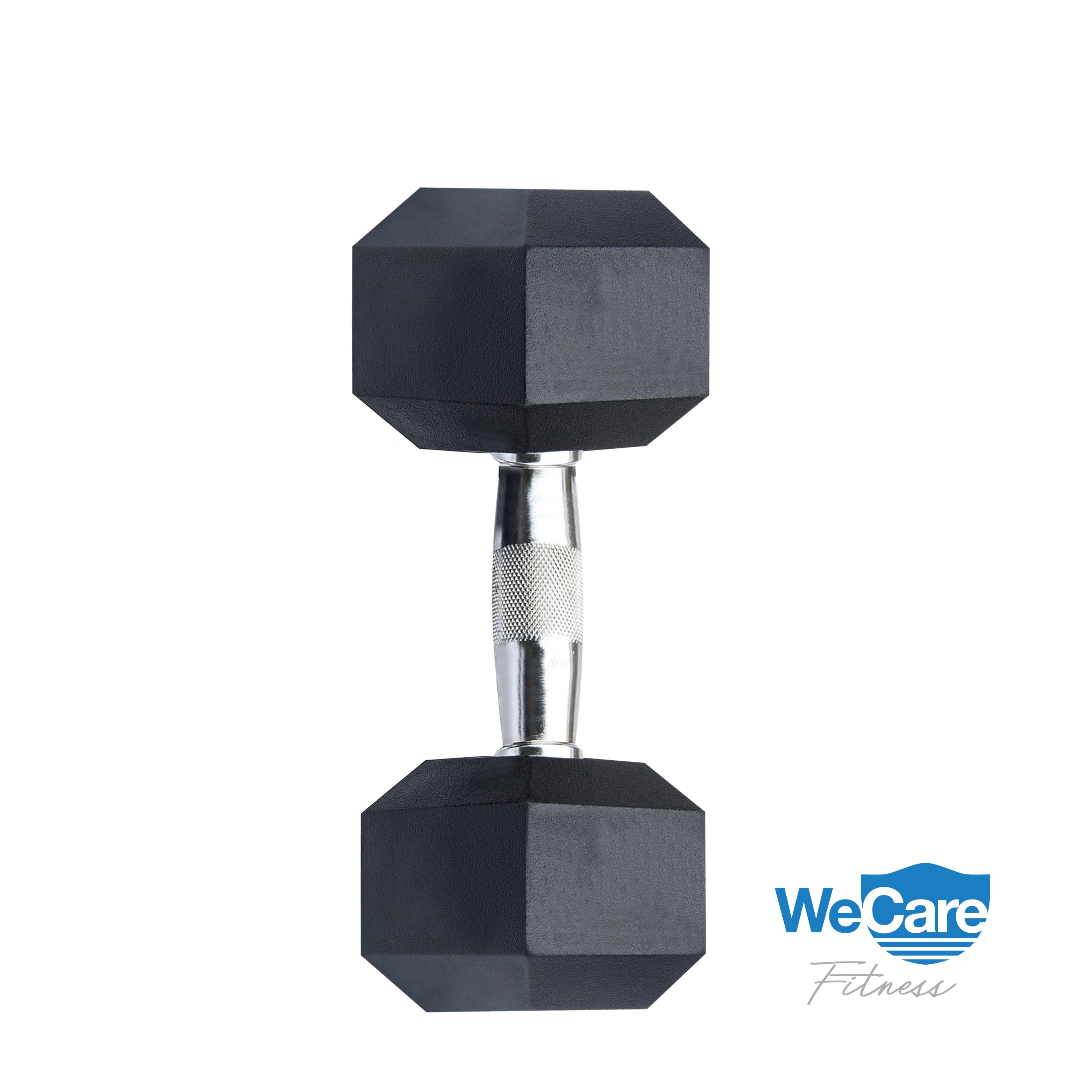 WeCare Fitness, 20lb Rubber Chrome Dumbbells, Pair
