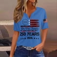 thumbnail image 2 of 250th Anniversary USA Shirt Women America 250 Shirt Short Sleeve Button Down Shirts Celebration Patriotic Flag Print 1776-2026 Tshirt, 2 of 4