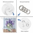 thumbnail image 3 of Polyester Fabric Purple Lavender Shower Curtain, Spring Daisy Butterfly Plants Watercolor Blue Waterproof Bathtub Curtain Bathroom Decor Set with Hooks 60 x 72 Inches, 3 of 6