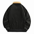 thumbnail image 4 of Miluxas Men's Winter Corduroy Jacket Thick Sherpa Fleece Lined Cotton Full Zip Warm Cargo Zipper Pockets Trucker Work thermal Black XXXL(XXXL), 4 of 9