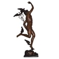 thumbnail image 3 of 19th Century Mercury Bronze Statue -  Size: 23"L x 13"W x 64"H., 3 of 11
