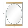 thumbnail image 3 of DecMode 28" x 40" Brown Wall Mirror with Oval Center, 3 of 7