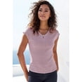 thumbnail image 2 of LASCANA Women's Button Detail Short Sleeve Knit Top Buttons, 2 of 6