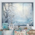 thumbnail image 2 of Designart "Winter River View from Window IV" Extra Large Landscapes Framed Wall Art - Traditional White Winter Landscape Entryway Framed Wall Art, 2 of 7