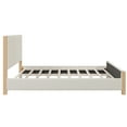 thumbnail image 4 of Modern Mid-Century Queen Upholstered Platform Bed Frame with Tufted Headboard and Solid Wood Legs, Gray, 4 of 8