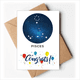 thumbnail image 1 of Constelación de Piscis, signo del Zodiaco Sobre de la Carta de felicitación de la tarjeta de matrimonio, 1 of 4