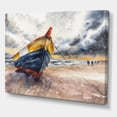thumbnail image 4 of Wooden Boat On The Baltic Shores At Evening Glow 12 in x 8 in Painting Canvas Art Print, by Designart, 4 of 4